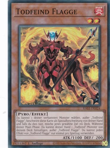 RA03-DE024 - Todfeind Flagge - Super Rare - Deutsch - 1. Auflage - Quarter Century Bonanza - mit LMS Trading Fieldcenter-Karte Yugioh von LMS Trading