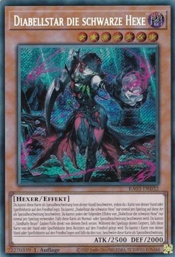 RA03-DE032 - Diabellstar die Schwarze Hexe - Secret Rare - Deutsch - 1. Auflage - Quarter Century Bonanza - mit LMS Trading Fieldcenter-Karte Yugioh von LMS Trading