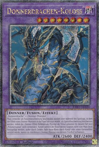 RA03-DE036 - Donnerdrachen-Koloss - Quarter Century Secret Rare - Deutsch - 1. Auflage - Quarter Century Bonanza - mit LMS Trading Fieldcenter-Karte Yugioh von LMS Trading