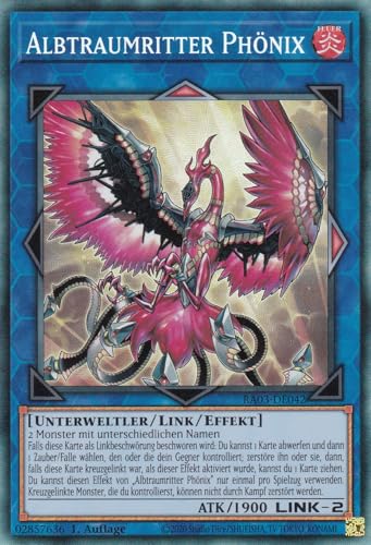 RA03-DE042 - Albtraumritter Phönix - Collector Rare - Deutsch - 1. Auflage - Quarter Century Bonanza - mit LMS Trading Fieldcenter-Karte Yugioh von LMS Trading