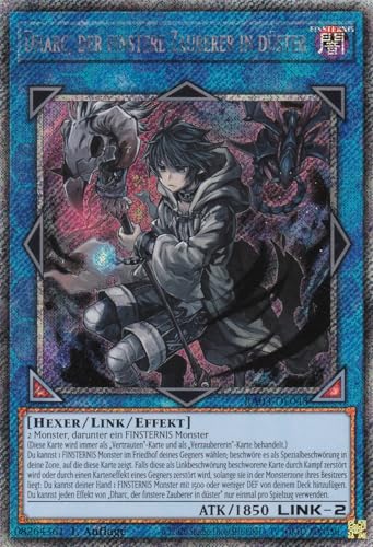 RA03-DE048 - Dharc, der finstere Zauberer in düster - Platinum Secret Rare - Deutsch - 1. Auflage - Quarter Century Bonanza - mit LMS Trading Fieldcenter-Karte Yugioh von LMS Trading