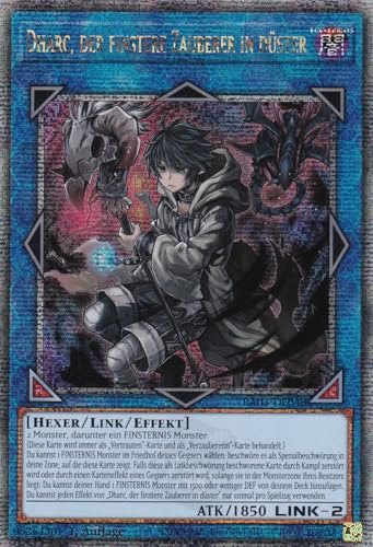 RA03-DE048 - Dharc, der finstere Zauberer in düster - Quarter Century Secret Rare - Deutsch - 1. Auflage - Quarter Century Bonanza - mit LMS Trading Fieldcenter-Karte Yugioh von LMS Trading