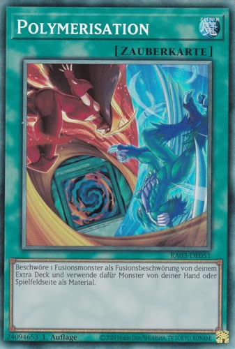 RA03-DE051 - Polymerisation (V.2 - Super Rare) - Collector Rare - Deutsch - 1. Auflage - Quarter Century Bonanza - mit LMS Trading Fieldcenter-Karte Yugioh von LMS Trading