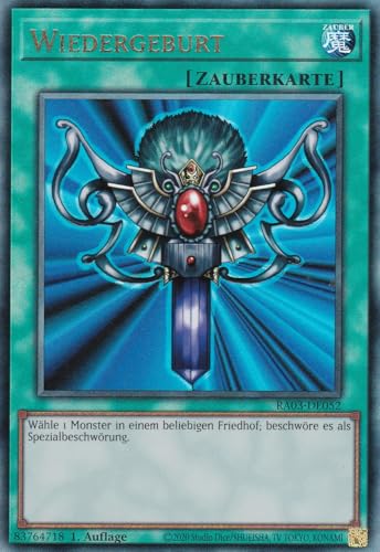 RA03-DE052 - Wiedergeburt - Ultimate Rare - Deutsch - 1. Auflage - Quarter Century Bonanza - mit LMS Trading Fieldcenter-Karte Yugioh von LMS Trading