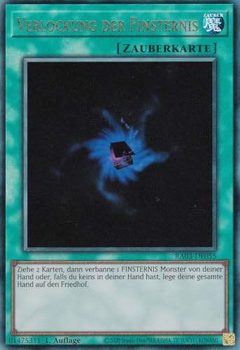 RA03-DE055 - Verlockung der Finsternis - Ultimate Rare - Deutsch - 1. Auflage - Quarter Century Bonanza - mit LMS Trading Fieldcenter-Karte Yugioh von LMS Trading