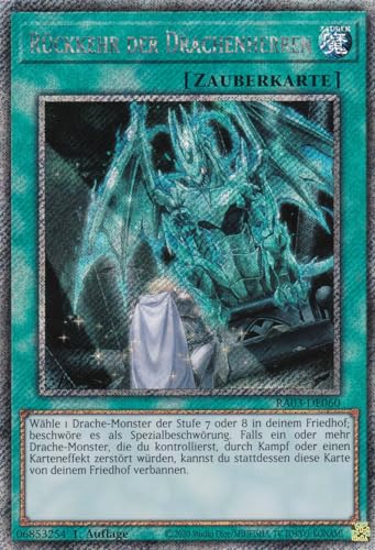 RA03-DE060 - Rückkehr der Drachenherren - Platinum Secret Rare - Deutsch - 1. Auflage - Quarter Century Bonanza - mit LMS Trading Fieldcenter-Karte Yugioh von LMS Trading