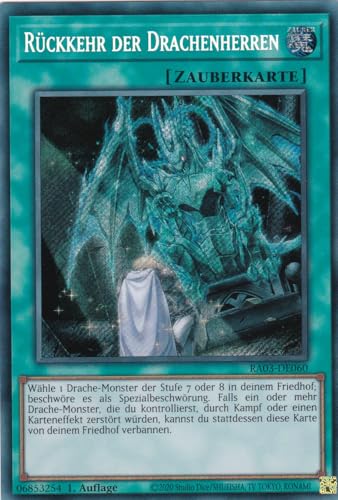 RA03-DE060 - Rückkehr der Drachenherren - Secret Rare - Deutsch - 1. Auflage - Quarter Century Bonanza - mit LMS Trading Fieldcenter-Karte Yugioh von LMS Trading