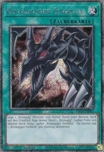 RA03-DE061 - Rotäugiger Einblick - Platinum Secret Rare - Deutsch - 1. Auflage - Quarter Century Bonanza - mit LMS Trading Fieldcenter-Karte Yugioh von LMS Trading