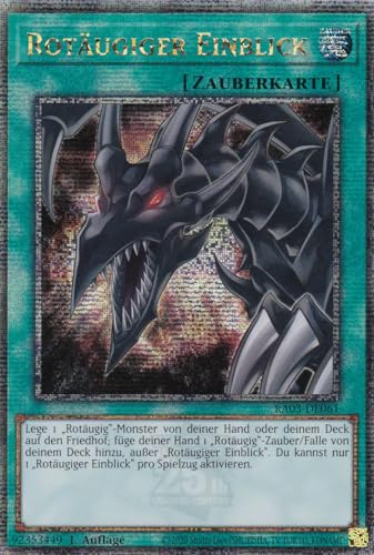 RA03-DE061 - Rotäugiger Einblick - Quarter Century Secret Rare - Deutsch - 1. Auflage - Quarter Century Bonanza - mit LMS Trading Fieldcenter-Karte Yugioh von LMS Trading