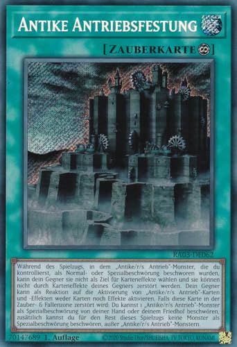 RA03-DE062 - Antike Antriebsfestung - Secret Rare - Deutsch - 1. Auflage - Quarter Century Bonanza - mit LMS Trading Fieldcenter-Karte Yugioh von LMS Trading