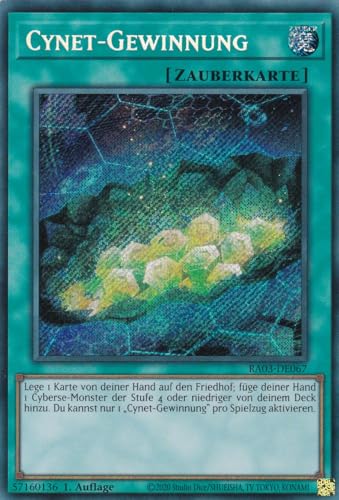 RA03-DE067 - Cynet-Gewinnung - Secret Rare - Deutsch - 1. Auflage - Quarter Century Bonanza - mit LMS Trading Fieldcenter-Karte Yugioh von LMS Trading