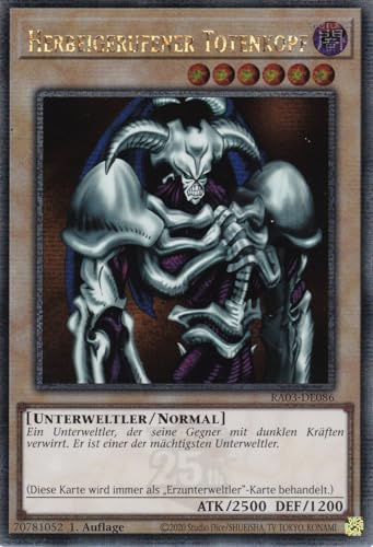 RA03-DE086 - Herbeigerufener Totenkopf - Quarter Century Secret Rare - Deutsch - 1. Auflage - Quarter Century Bonanza - mit LMS Trading Fieldcenter-Karte Yugioh von LMS Trading