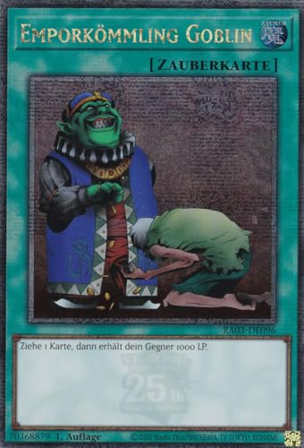 RA03-DE096 - Emporkömmling Goblin - Quarter Century Secret Rare - Deutsch - 1. Auflage - Quarter Century Bonanza - mit LMS Trading Fieldcenter-Karte Yugioh von LMS Trading