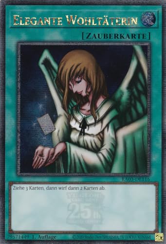 RA03-DE116 - Elegante Wohltäterin - Quarter Century Secret Rare - Deutsch - 1. Auflage - Quarter Century Bonanza - mit LMS Trading Fieldcenter-Karte Yugioh von LMS Trading