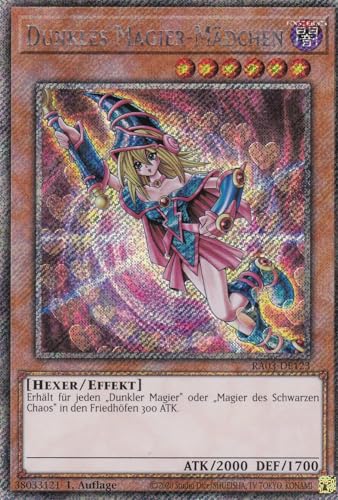 RA03-DE123 - Dunkles Magier-Mädchen - Platinum Secret Rare - Deutsch - 1. Auflage - Quarter Century Bonanza - mit LMS Trading Fieldcenter-Karte Yugioh von LMS Trading