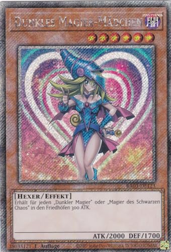 RA03-DE123 - Dunkles Magier-Mädchen - Platinum Secret Rare - Deutsch - 1. Auflage - Quarter Century Bonanza - mit LMS Trading Fieldcenter-Karte Yugioh von LMS Trading