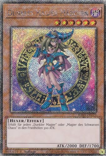 RA03-DE123 - Dunkles Magier-Mädchen - Platinum Secret Rare - Deutsch - 1. Auflage - Quarter Century Bonanza - mit LMS Trading Fieldcenter-Karte Yugioh von LMS Trading