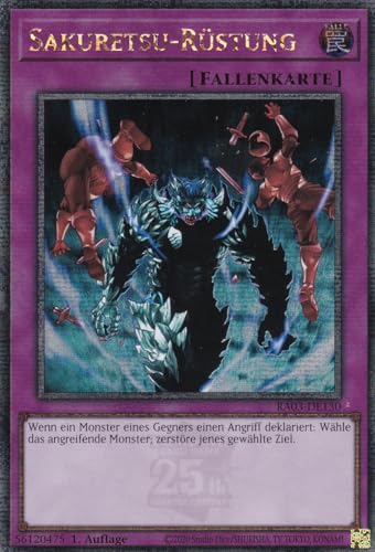 RA03-DE130 - Sakuretsu-Rüstung - Quarter Century Secret Rare - Deutsch - 1. Auflage - Quarter Century Bonanza - mit LMS Trading Fieldcenter-Karte Yugioh von LMS Trading