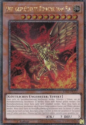 RA03-DE137 - Der geflügelte Drache von Ra - Quarter Century Secret Rare - Deutsch - 1. Auflage - Quarter Century Bonanza - mit LMS Trading Fieldcenter-Karte Yugioh von LMS Trading