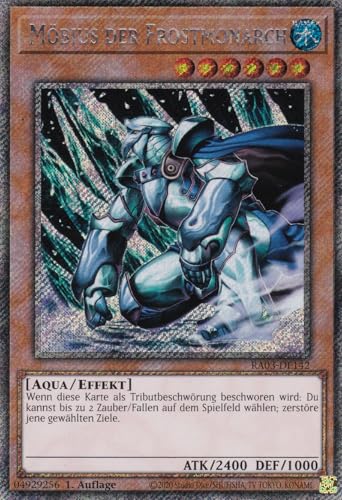 RA03-DE142 - Möbius der Frostmonarch - Platinum Secret Rare - Deutsch - 1. Auflage - Quarter Century Bonanza - mit LMS Trading Fieldcenter-Karte Yugioh von LMS Trading