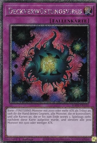 RA03-DE150 - Deckverwüstungsvirus - Platinum Secret Rare - Deutsch - 1. Auflage - Quarter Century Bonanza - mit LMS Trading Fieldcenter-Karte Yugioh von LMS Trading