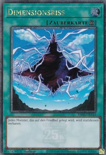 RA03-DE163 - Dimensionsriss - Quarter Century Secret Rare - Deutsch - 1. Auflage - Quarter Century Bonanza - mit LMS Trading Fieldcenter-Karte Yugioh von LMS Trading