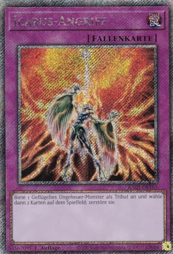 RA03-DE165 - Icarus-Angriff - Platinum Secret Rare - Deutsch - 1. Auflage - Quarter Century Bonanza - mit LMS Trading Fieldcenter-Karte Yugioh von LMS Trading