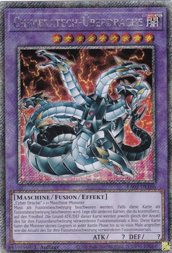 RA03-DE166 - Chimeratech-Überdrache - Platinum Secret Rare - Deutsch - 1. Auflage - Quarter Century Bonanza - mit LMS Trading Fieldcenter-Karte Yugioh von LMS Trading