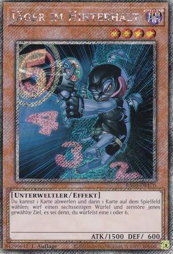 RA03-DE170 - Jäger im Hinterhalt - Platinum Secret Rare - Deutsch - 1. Auflage - Quarter Century Bonanza - mit LMS Trading Fieldcenter-Karte Yugioh von LMS Trading