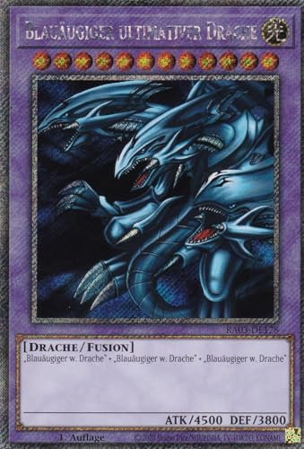 RA03-DE178 - Blauäugiger ultimativer Drache - Platinum Secret Rare - Deutsch - 1. Auflage - Quarter Century Bonanza - mit LMS Trading Fieldcenter-Karte Yugioh von LMS Trading