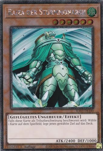 RA03-DE180 - Raiza der Sturmmonarch - Platinum Secret Rare - Deutsch - 1. Auflage - Quarter Century Bonanza - mit LMS Trading Fieldcenter-Karte Yugioh von LMS Trading