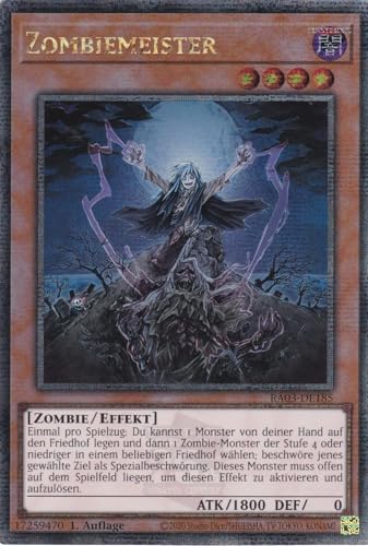 RA03-DE185 - Zombiemeister - Quarter Century Secret Rare - Deutsch - 1. Auflage - Quarter Century Bonanza - mit LMS Trading Fieldcenter-Karte Yugioh von LMS Trading