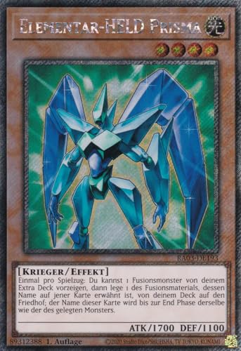 RA03-DE193 - Elementar-HELD Prisma - Platinum Secret Rare - Deutsch - 1. Auflage - Quarter Century Bonanza - mit LMS Trading Fieldcenter-Karte Yugioh von LMS Trading