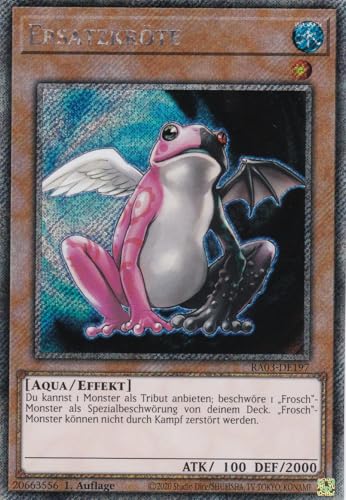 RA03-DE197 - Ersatzkröte - Platinum Secret Rare - Deutsch - 1. Auflage - Quarter Century Bonanza - mit LMS Trading Fieldcenter-Karte Yugioh von LMS Trading