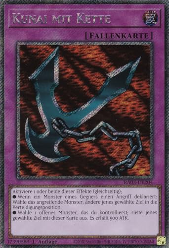 RA03-DE204 - Kunai mit Kette - Platinum Secret Rare - Deutsch - 1. Auflage - Quarter Century Bonanza - mit LMS Trading Fieldcenter-Karte Yugioh von LMS Trading