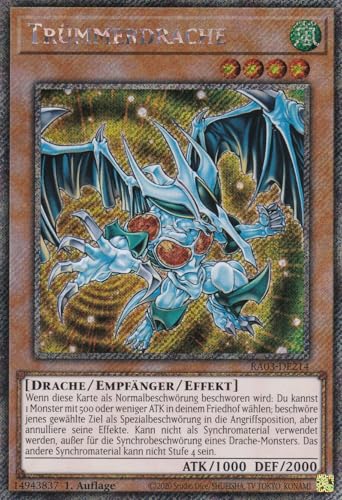 RA03-DE214 - Trümmerdrache - Platinum Secret Rare - Deutsch - 1. Auflage - Quarter Century Bonanza - mit LMS Trading Fieldcenter-Karte Yugioh von LMS Trading