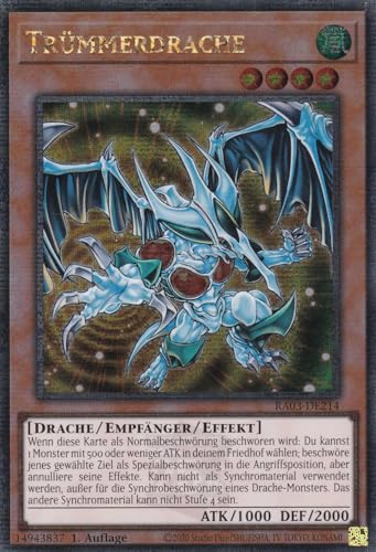 RA03-DE214 - Trümmerdrache - Quarter Century Secret Rare - Deutsch - 1. Auflage - Quarter Century Bonanza - mit LMS Trading Fieldcenter-Karte Yugioh von LMS Trading