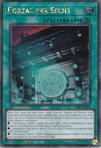 RA03-DE229 - Portal der Sechs - Quarter Century Secret Rare - Deutsch - 1. Auflage - Quarter Century Bonanza - mit LMS Trading Fieldcenter-Karte Yugioh von LMS Trading