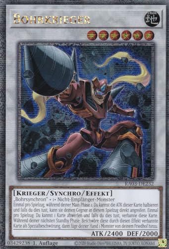 RA03-DE232 - Bohrkrieger - Quarter Century Secret Rare - Deutsch - 1. Auflage - Quarter Century Bonanza - mit LMS Trading Fieldcenter-Karte Yugioh von LMS Trading