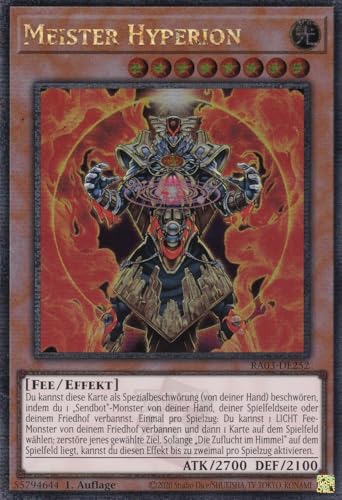 RA03-DE252 - Meister Hyperion - Quarter Century Secret Rare - Deutsch - 1. Auflage - Quarter Century Bonanza - mit LMS Trading Fieldcenter-Karte Yugioh von LMS Trading