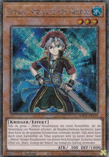 RA03-DE259 - Shurit, Stratege der Nekroz - Platinum Secret Rare - Deutsch - 1. Auflage - Quarter Century Bonanza - mit LMS Trading Fieldcenter-Karte Yugioh von LMS Trading