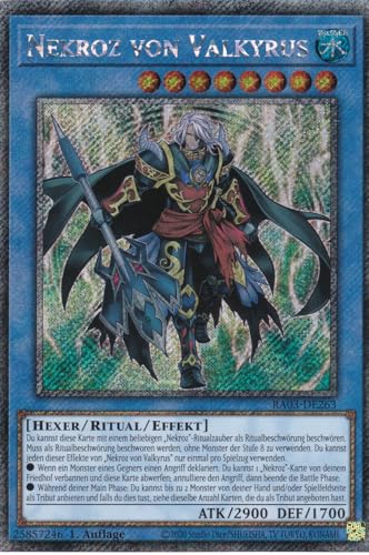 RA03-DE263 - Nekroz von Valkyrus - Platinum Secret Rare - Deutsch - 1. Auflage - Quarter Century Bonanza - mit LMS Trading Fieldcenter-Karte Yugioh von LMS Trading