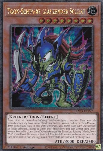 RA03-DE272 - Toon-Schwarz glänzender Soldat - Quarter Century Secret Rare - Deutsch - 1. Auflage - Quarter Century Bonanza - mit LMS Trading Fieldcenter-Karte Yugioh von LMS Trading