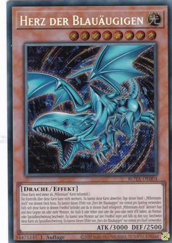 ROTA-DE004 - Herz der Blauäugigen - Secret Rare - Deutsch - 1. Auflage - Rage of The Abyss - mit LMS Trading Fieldcenter-Karte Yugioh von LMS Trading