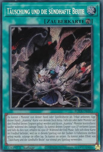 ROTA-DE055 - Täuschung und die sündhafte Beute - Secret Rare - Deutsch - 1. Auflage - Rage of The Abyss - mit LMS Trading Fieldcenter-Karte Yugioh von LMS Trading