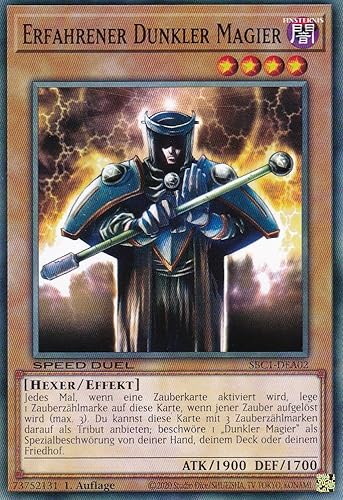 SBC1-DEA02 - Erfahrener Dunkler Magier - Common - 1. Auflage - DEUTSCH - Speed Duel: Streets of Battle City - mit LMS Trading Fieldcenter-Karte Yugioh von LMS Trading