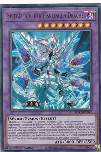 SDAZ-DE041 - Spiegeljade der Eisklingen-Drache - Ultra Rare - Deutsch - Structure Deck: Albaz Strike - mit LMS Trading Fieldcenter-Karte Yugioh von LMS Trading