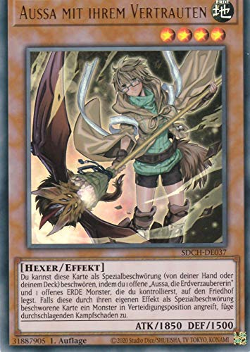 SDCH-DE037 - Aussa mit ihrem Vertrauten - Ultra Rare - 1. Auflage - Deutsch - Structure Deck: Spirit Charmers - mit LMS Trading Fieldcenter-Karte Yugioh von LMS Trading