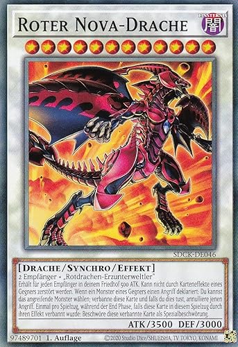 SDCK-DE046 - Roter Nova-Drache - Common - 1. Auflage - DEUTSCH - Structure Deck: Crimson King - mit LMS Trading Fieldcenter-Karte Yugioh von LMS Trading