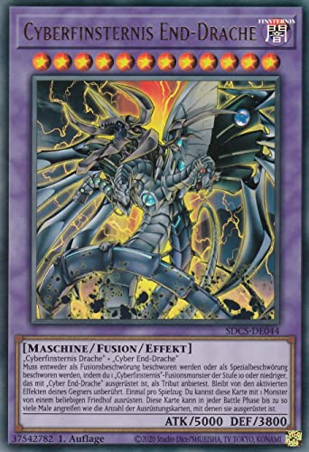 SDCS-DE044 - Cyberfinsternis End-Drache - Ultra Rare - Reprint - Deutsch - Structure Deck Cyber Strike - mit LMS Trading Fieldcenter-Karte Yugioh von LMS Trading